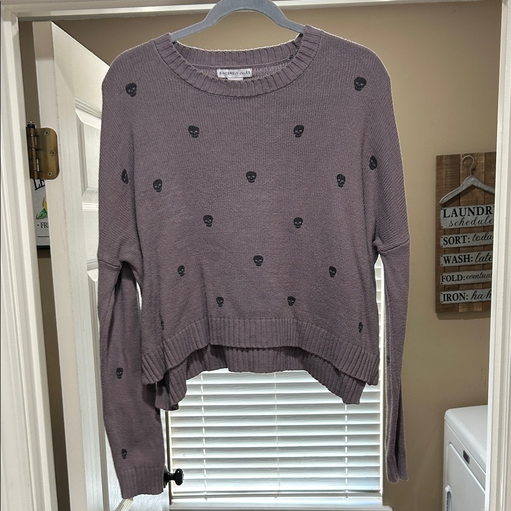 Lavender Skull Sweater